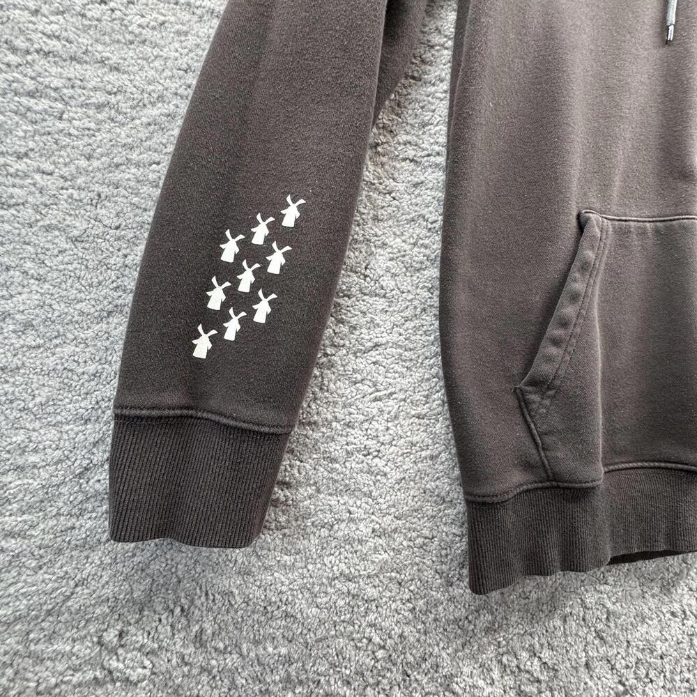Dutch Bros Coffee Women's Brown Hoodie With Smiley Face Sweatshirt Small View 3